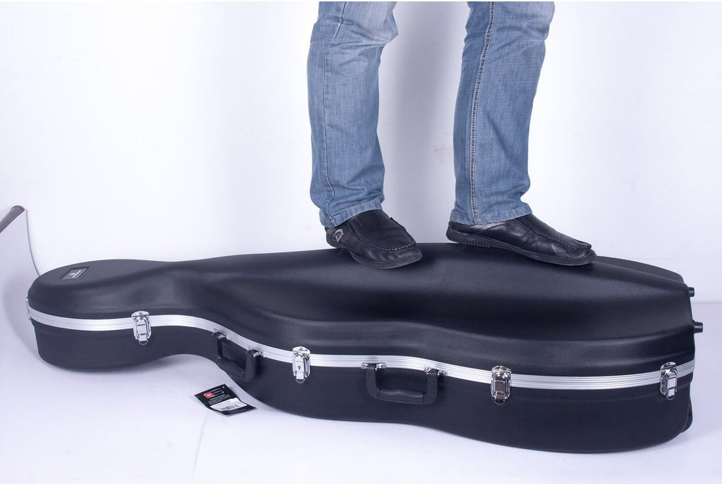 Crossrock Commuter ABS Cello Case for 4/4 & 3/4 | Matte Blue Diamond Shell, Wheels & Backpack Straps – Lightweight Case for Daily Rehearsal & Travel