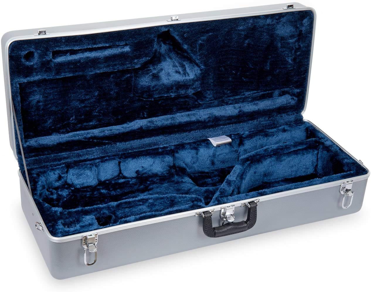 Crossrock Trumpet Case for Bb Horn | Textured Blue Finish with Velvet Interior, Security Lock, Metal Feet & Detachable Strap (CRA861TRBL)