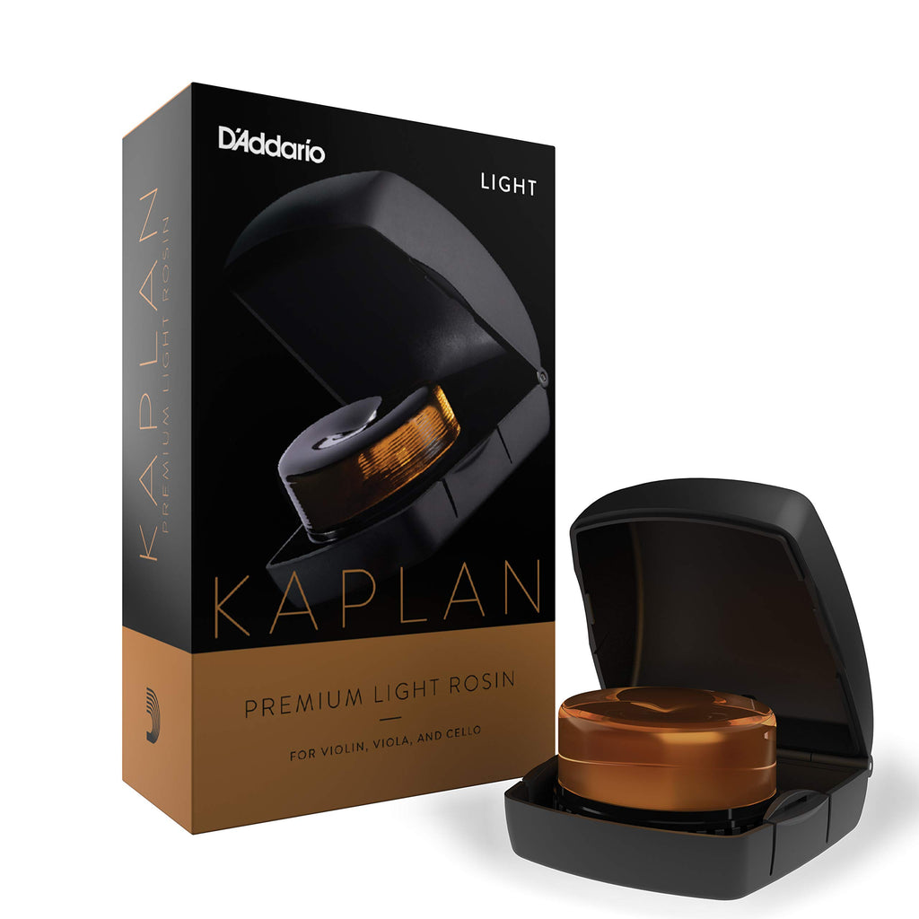 D'Addario Violin Rosin - Cello Rosin - Kaplan Premium Dark Rosin with Case for Violin, Viola, Cello - For Horsehair or Synthetic Bows