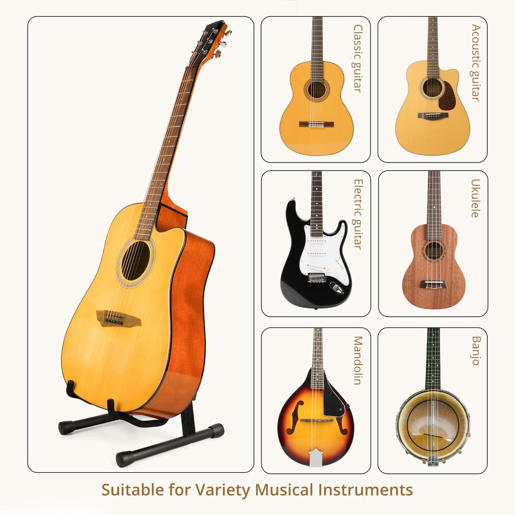 MUSO Cello Stand with Bow Holder,A-Frame Floor Stand with Padded Foam, Handcrafted Cello Rack Fits 1/2, 3/4, 7/8, 4/4 Full-Size and Guitar, Instrument Holder for Home and Studio Display