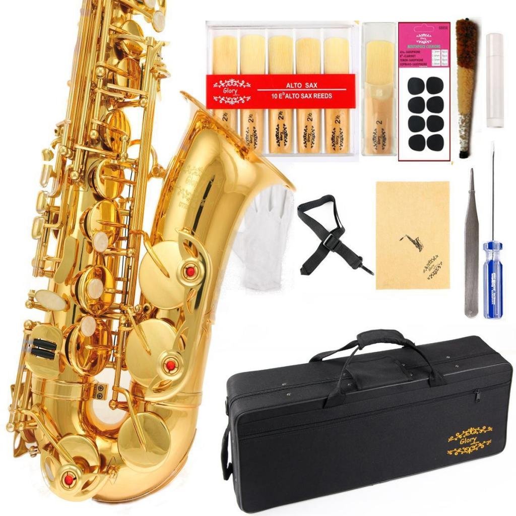 Glory Black Laquer E Flat Alto Saxophone with 11reeds,8 Pads cushions,case,carekit