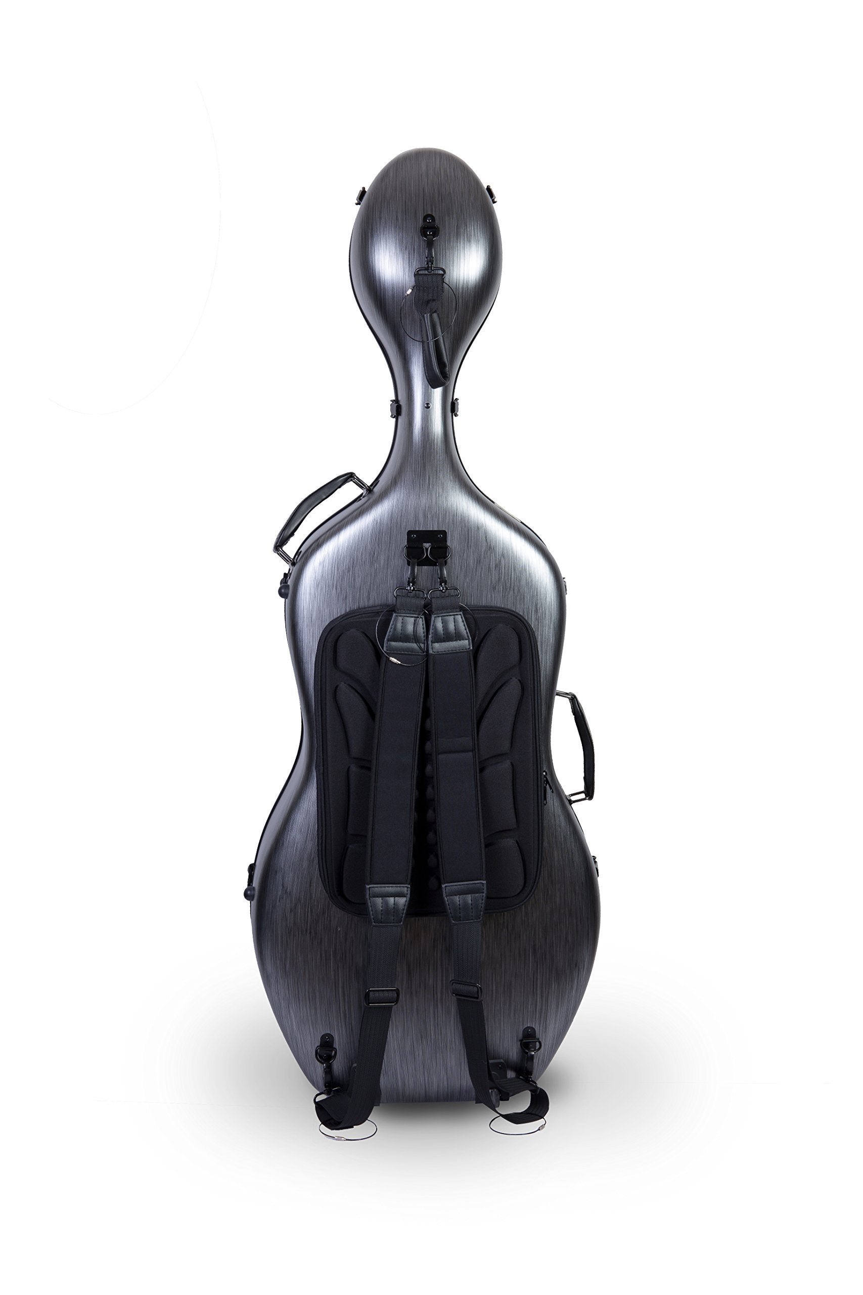Crossrock Poly Carbon Cello Case for 4/4 Full-Size | Matte Blue Finish, Wheels, Lightweight & Durable – Best for School Orchestra & Student Musicians