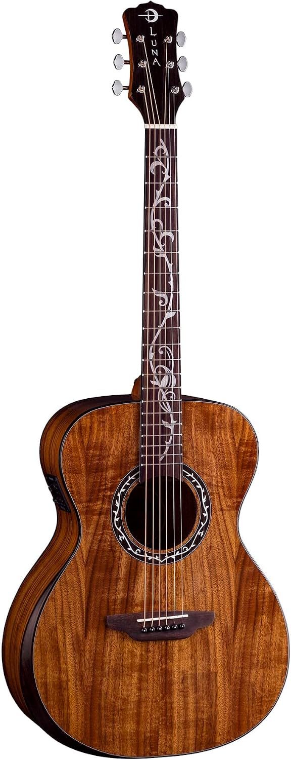 Luna Guitars Vineyard Koa Bevel Folk Acoustic-electric Guitar - Gloss Natural