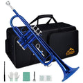 EASTROCK Bb Trumpet Standard Trumpet Set with Carrying Case,Gloves, 7C Mouthpiece, Cleaning Kit, Tuning Rod (Red Antique)