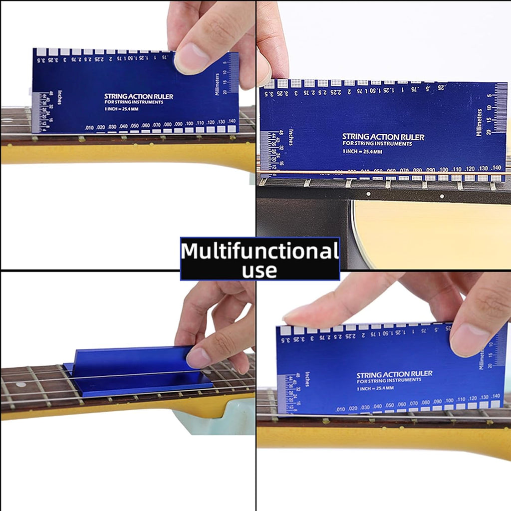Guitar Set Up Repairing Luthier Tool for Guitars Ukulele Banjos, Guitars String Action Gauge Ruler Height Gauge String Action Ruler