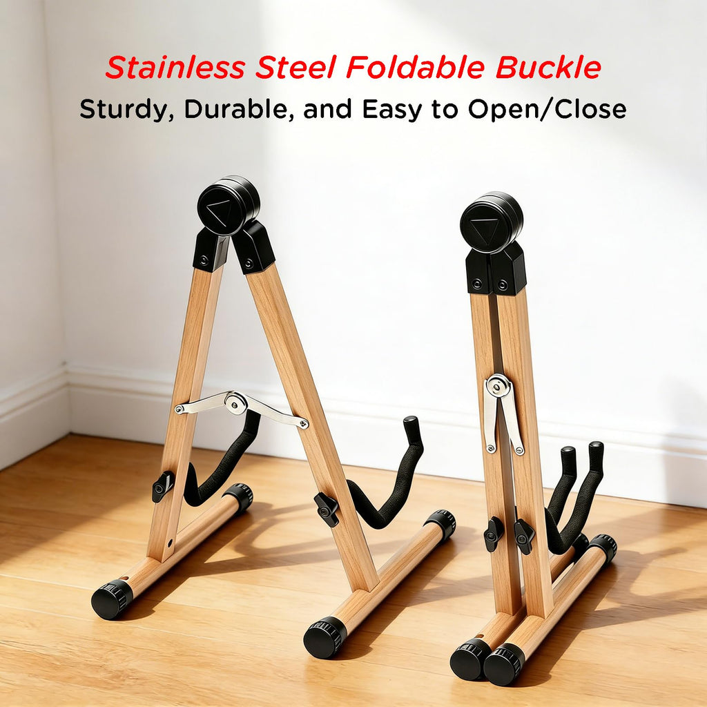 Cello Stand with Bow Holder, Wooden Stand for 1/2, 3/4, 7/8, 4/4 Full-Size, A-Frame Floor Cello Stand with Padded Foam and Non Slip Pad, Cello Display Stand (Black Walnut)