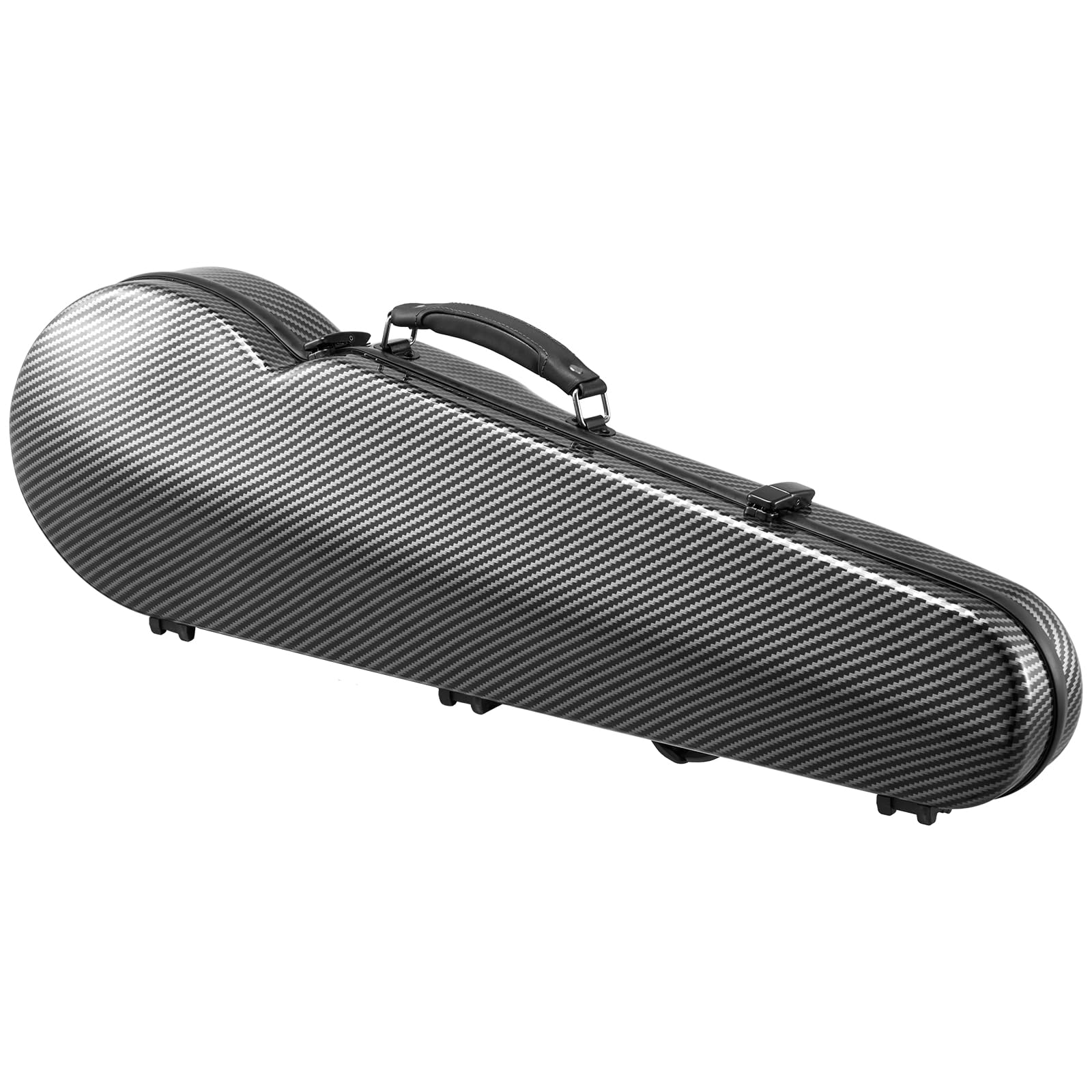 VEVOR 4/4 Full Size Violin Case, Built-in Hygrometer, Lightweight Portable Travel Carrying Bag, with Plush Lining, Dual Shoulder Straps, Anti-Scratch, Professional Triangular Shape, for Violin, Black