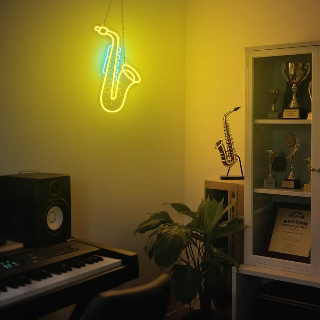 CoolGift Mart Acoustic Guitar Neon Light, Dimmable LED Guitar Neon Wall Sign USB Powered, Decorations for Bedroom Living Room Man Cave Music Studio, Gift for Guitar Players Guitarists Music Lovers