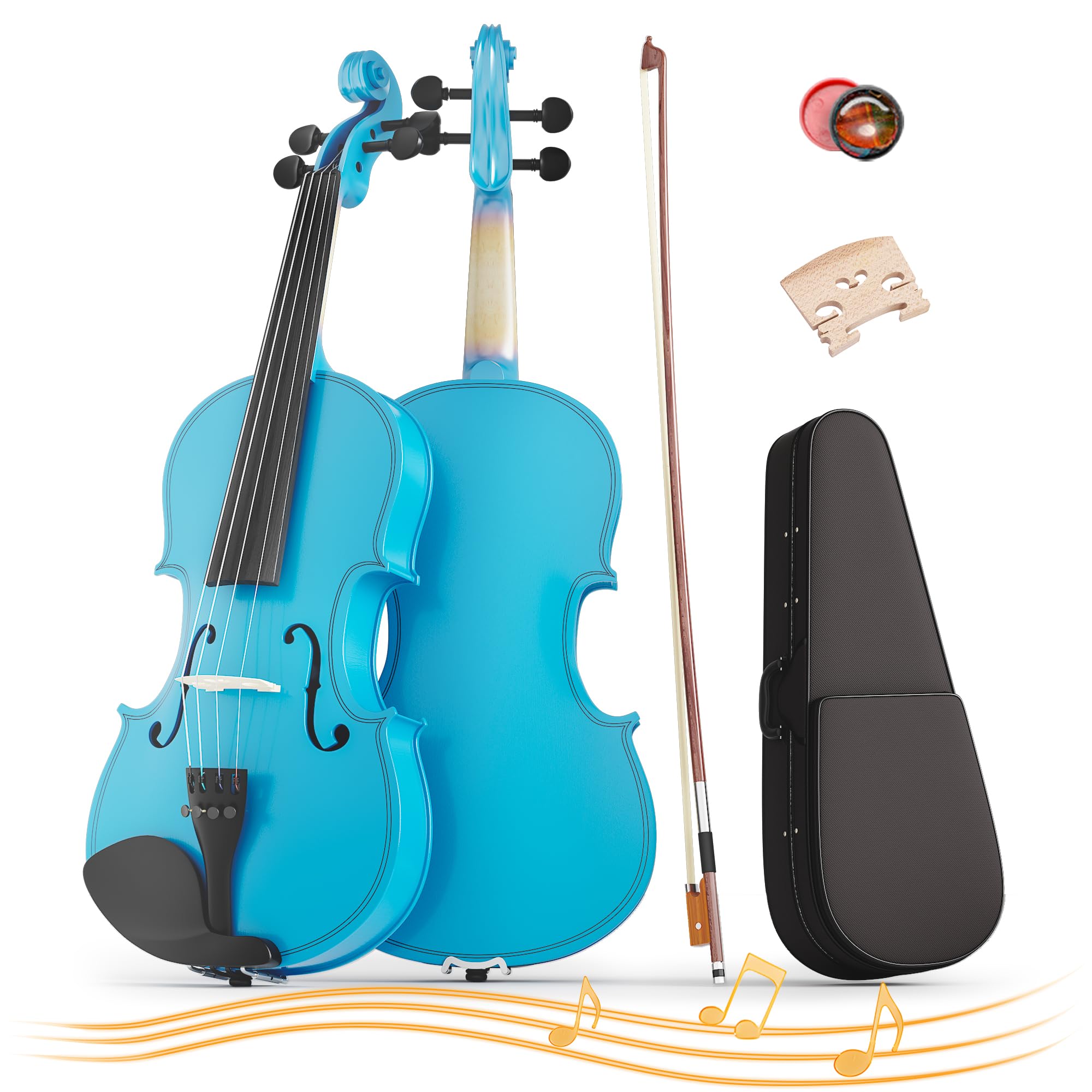 Beginner Violin 4/4, Full Size Violin for Adults, Teens, Student, Acoustic Fiddle Kit with Hard Case,Tuner,Mute,Shoulder Rest,Extra Strings,Cleaning Cloth,Learners Age 12+ (Reddish Brown)