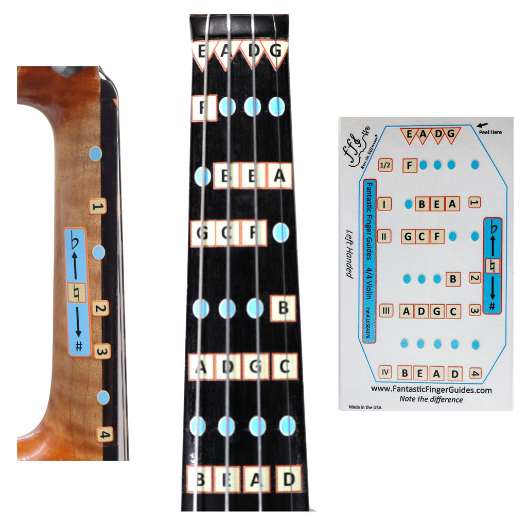 Fantastic Finger Guide for Violins Adult Beginner | Stringed Musical Instruments | Fingerboard and Fretboard Stickers for Learning All Notes | Play or Fiddle, 4/4-Size