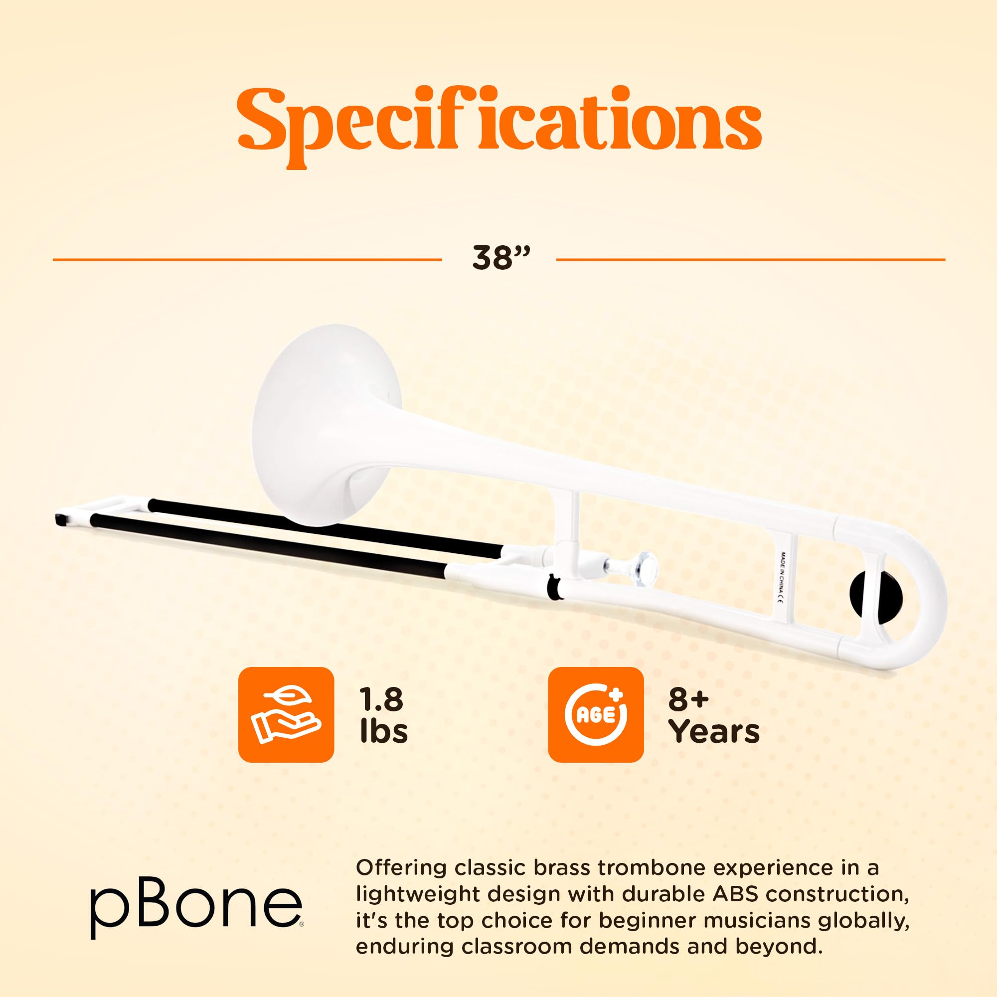 pBone Bb Plastic Trombone - Lightweight pInstruments Design with Ergonomic Grip - Includes Mouthpieces & Carrying Bag - Authentic Bb Sound for Students & Beginners - Durable ABS - Purple