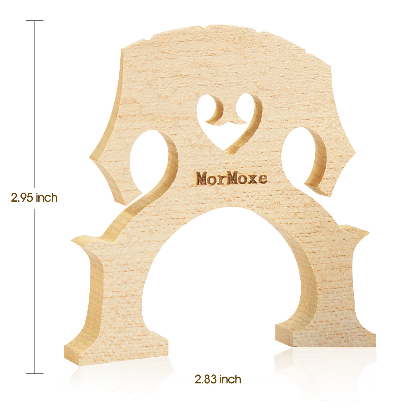 Cello Bridge 4/4 Size - Hand-Carved Maple, Direct Fit, Fully Adjusted - Expertly Handcrafted & Polished for Perfect Fit - Easy Installation - Replacement Accessory for Cello Parts