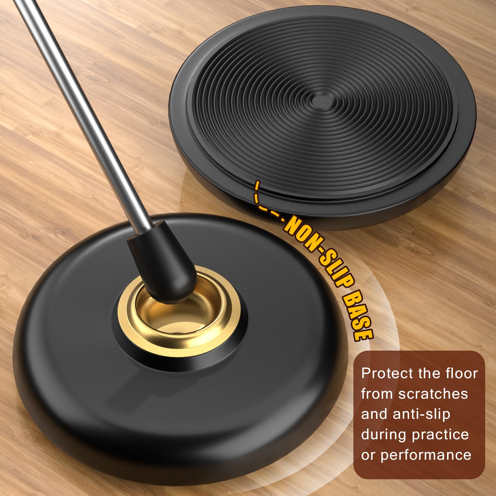 Facmogu Rock Stop for Cello, Cello Endpin Rest for Floor Protector String Instrument Accessory Christmas Gift, Rock Stop Endpin Stand Holder with Reinforced Brass Cup & Rubber Mat Anti-Slip Base