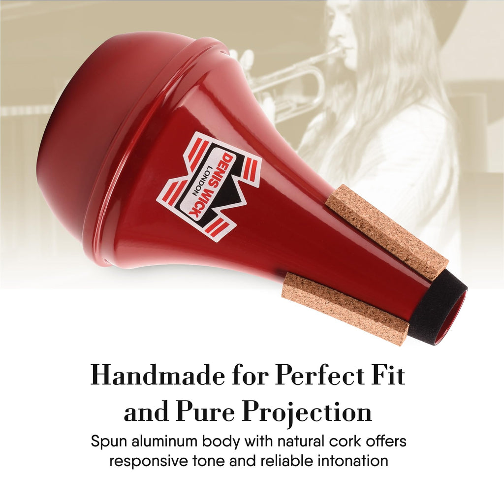 Denis Wick Straight Mute for Trumpet or Cornet, 5504 - Hand-Spun Aluminum Mute with Natural Cork - Brilliant Tone, Reliable Intonation & Tight-Bell Fit for Performance - 6.1 x 3.4 x 3.4 In, 2.26 oz