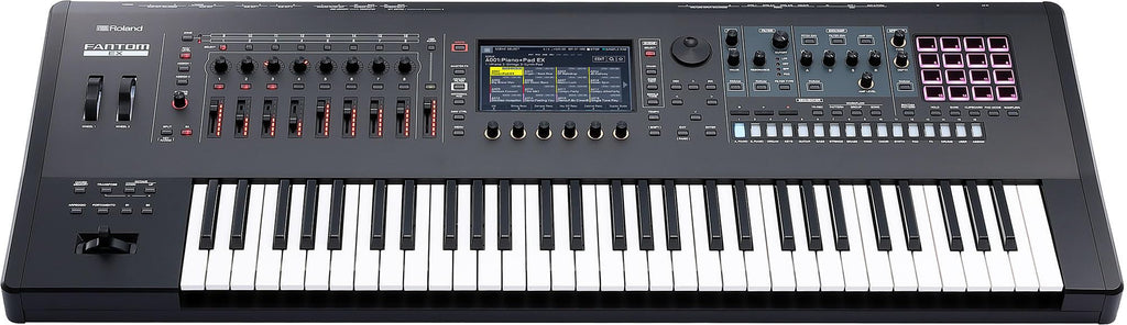 Roland Fantom 8 EX 88-Key Workstation Keyboard Synthesizer Bundle with Adjustable Stand, Sustain Pedal, Online Piano Lessons, Instructional DVD, and Austin Bazaar Polishing Cloth