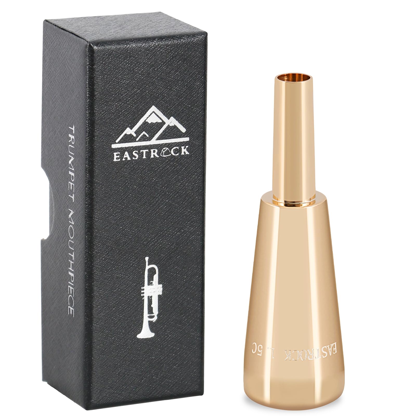 EASTROCK Trumpet Mouthpiece1.5C Trumpet Mouthpiece Brass Bullet Shape Instrument Accessories Silver