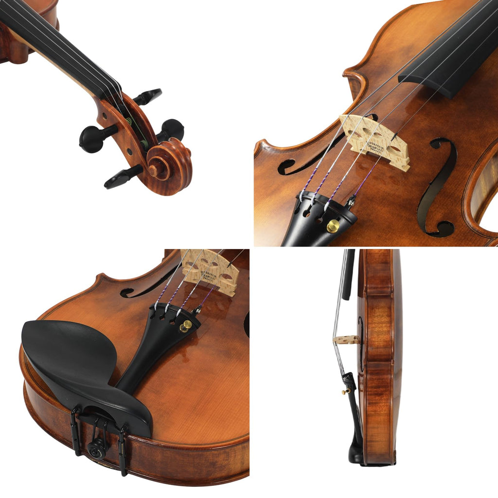 Master 4/4 Full-Size Violin | Hand-Varnished with 20+ Year Aged Italian Spruce & Bosnian Maple | Professional Orchestra Instrument for Professional soloists and session players (VIO1328)