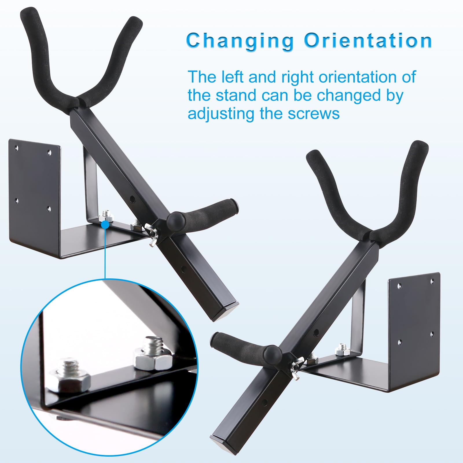 EASTROCK Alto&Tenor Saxophone Wall Stand Saxophone Wall Mount Saxophone Holder Rack (Saxophone Wall Stand), Black