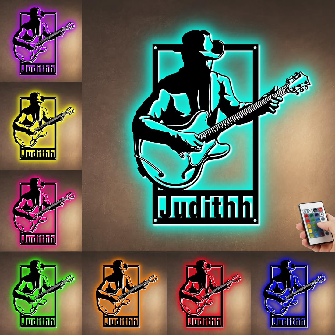 Personalzied Guitarist Name Wall Sign LED Lights Custom Cello Wall Art Music Neon Sign Electric Guitar Night Light Rock DJ LED Lamp Music Studio Plaque Musical Shed Name Plaque for Teacher