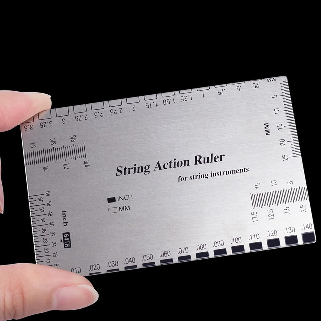 Guitar String Action Gauge Ruler Setup Tool Acoustic Guitar Setup Measuring Tool for Electric Basses Acoustic Guitar