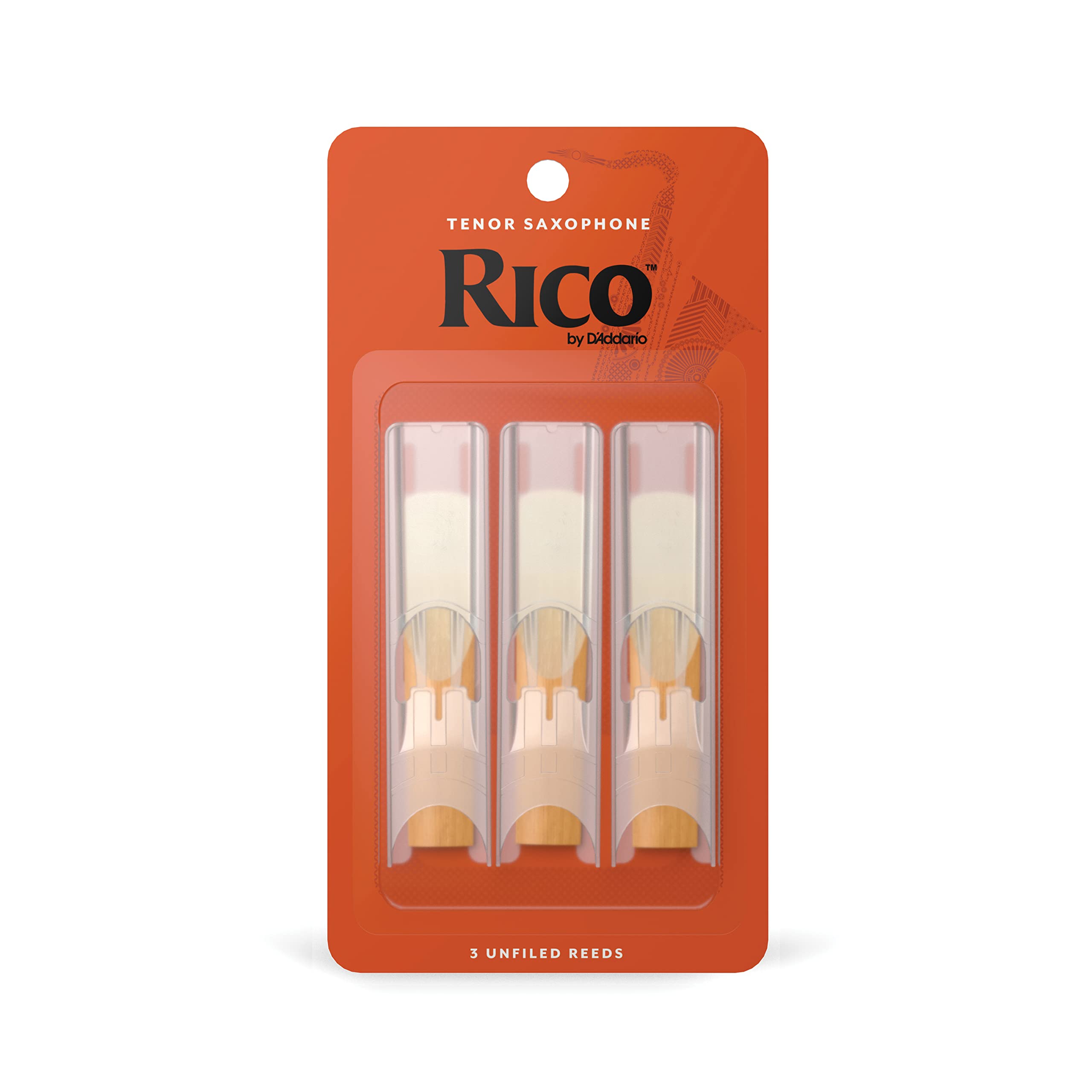 Rico Organic Tenor Saxophone Reeds, Strength 3.0, Pack of 10