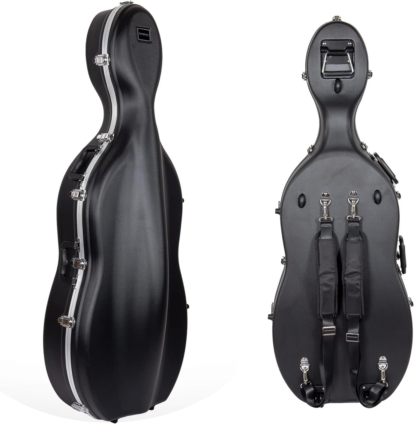 Crossrock Commuter ABS Cello Case for 4/4 & 3/4 | Matte Blue Diamond Shell, Wheels & Backpack Straps – Lightweight Case for Daily Rehearsal & Travel