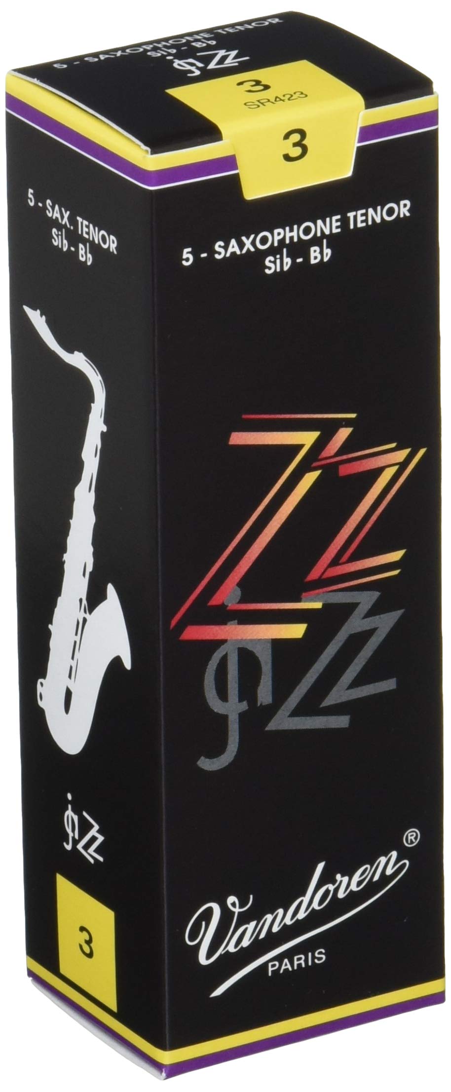 Vandoren SR4125 Alto Sax ZZ Reeds Strength 2.5; Box of 10