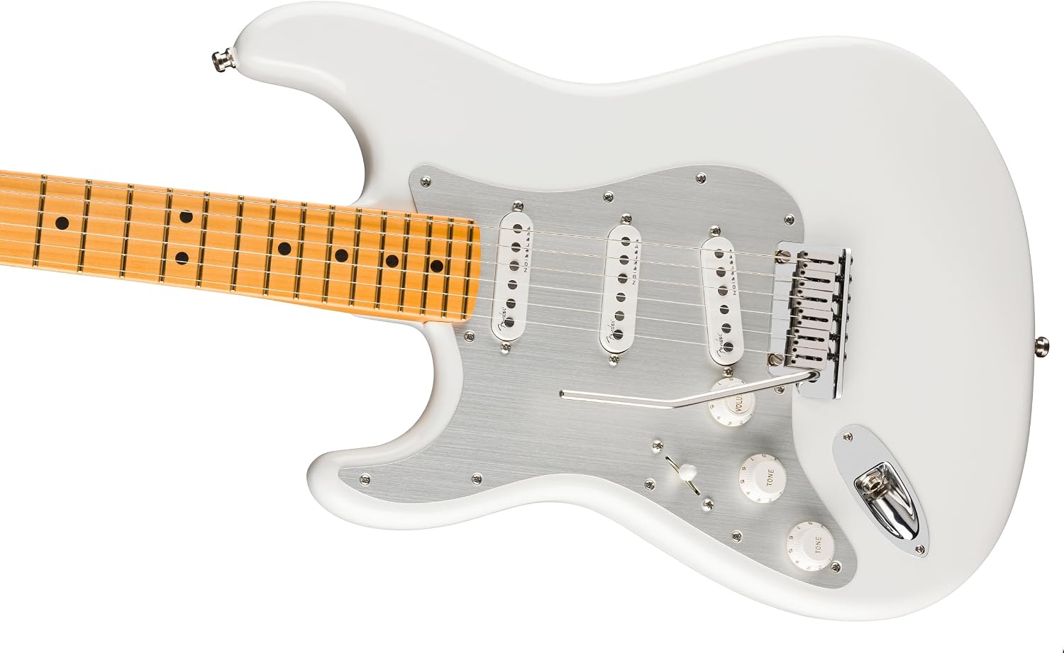 Fender American Ultra II Stratocaster Left-Hand with Maple Fingerboard - Avalanche | Left-Hand American Ultra Ii Strat, Quartersawn Maple Neck and Fingerboard, Ultra Ii Noiseless Pickups, 2-Point Tremolo