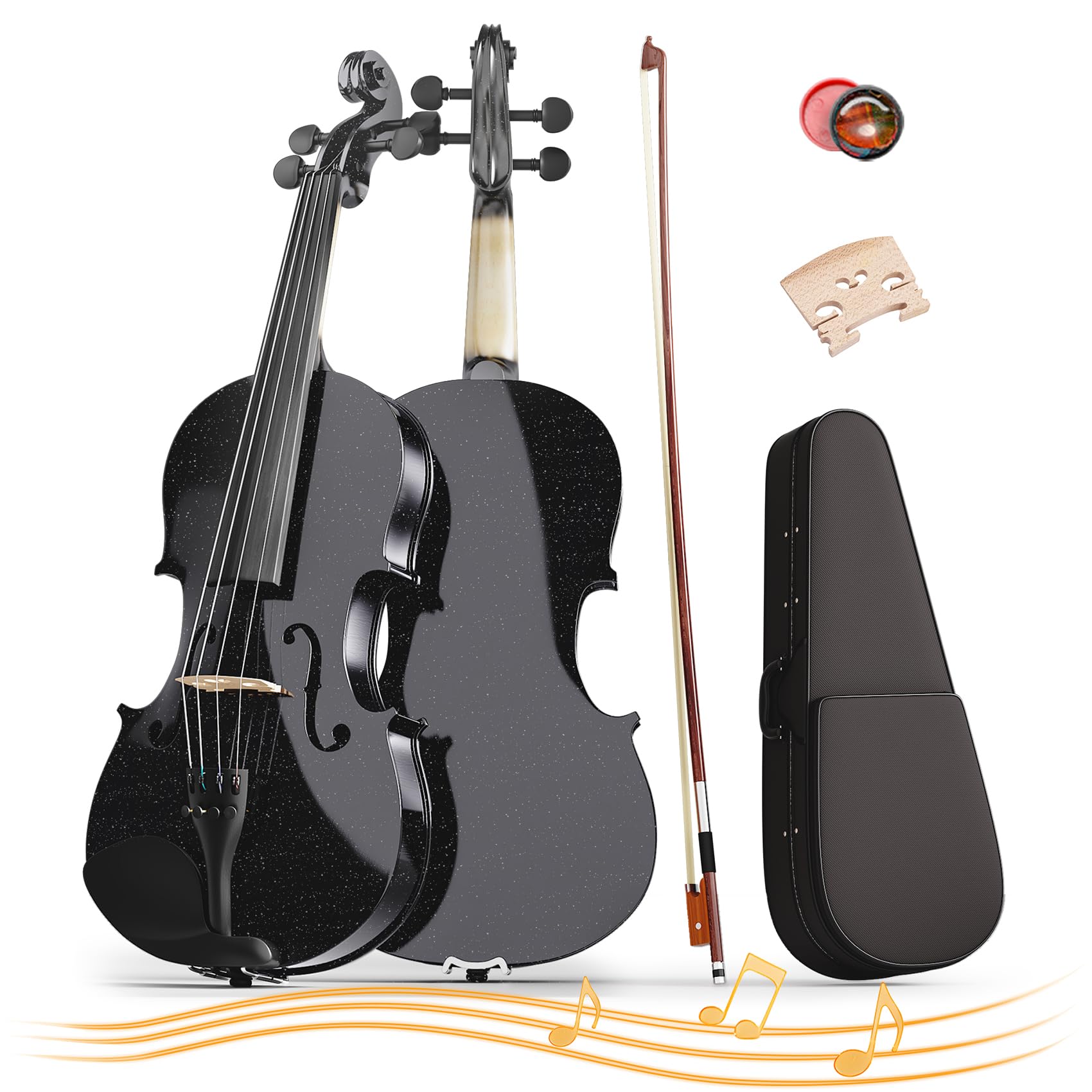 Beginner Violin 4/4, Full Size Violin for Adults, Teens, Student, Acoustic Fiddle Kit with Hard Case,Tuner,Mute,Shoulder Rest,Extra Strings,Cleaning Cloth,Learners Age 12+ (Reddish Brown)