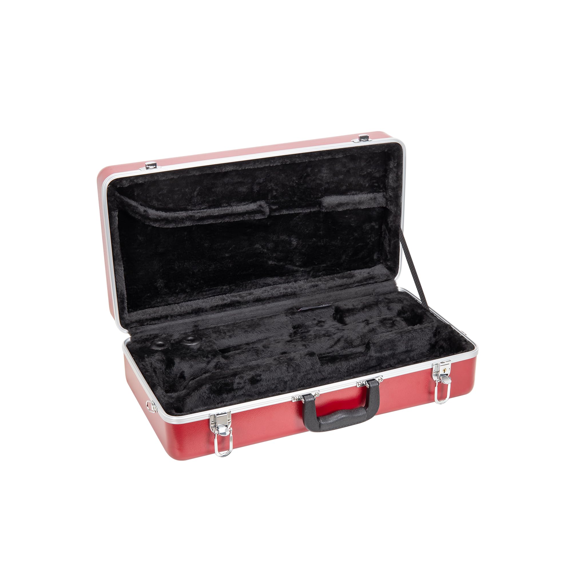 Crossrock ABS Trumpet Case for Bb Horn | Red Finish, Black Velvet Interior, Security Lock, Metal Feet & Detachable Strap