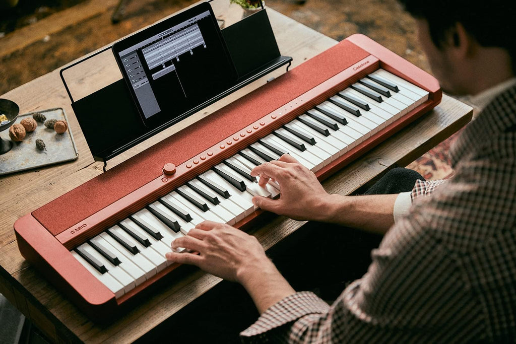Casio CT-S1 Casiotone 61-Key Portable Keyboard - Black Bundle with Adjustable Stand, Bench, Headphones, Sustain Pedal, Instructional Book, Instructional DVD, and Austin Bazaar Polishing Cloth