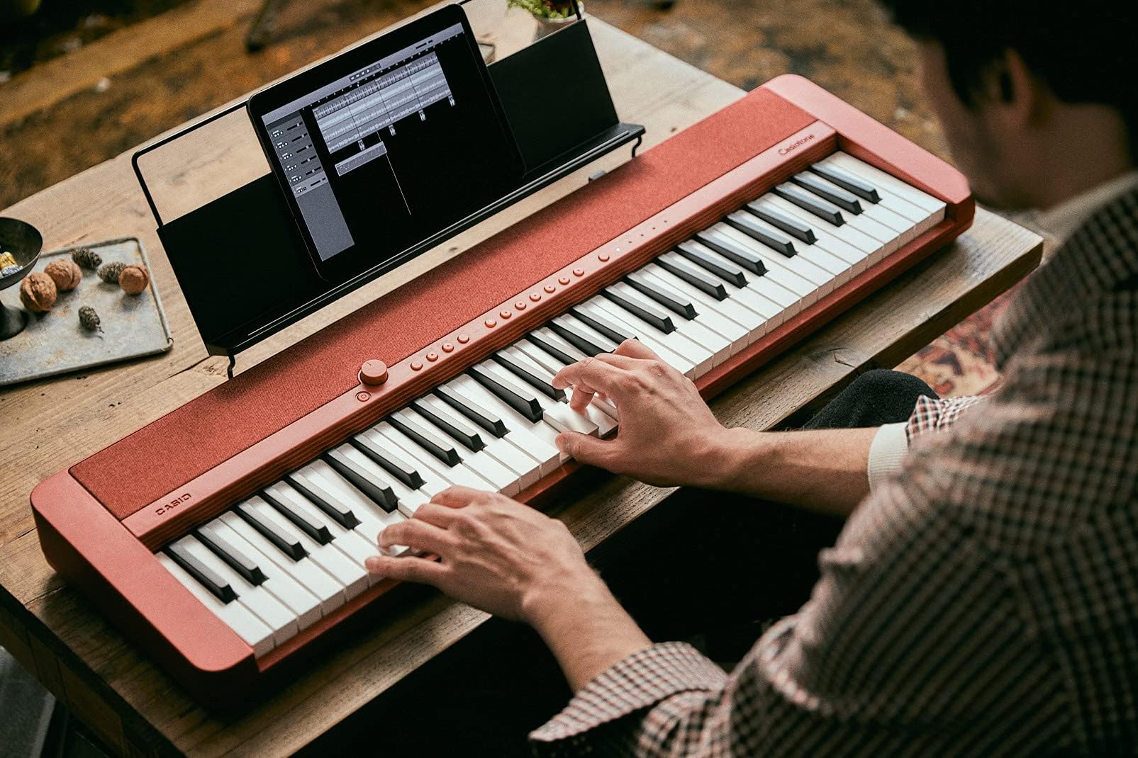 Casio CT-S1 Casiotone 61-Key Portable Keyboard - Black Bundle with Adjustable Stand, Bench, Headphones, Sustain Pedal, Instructional Book, Instructional DVD, and Austin Bazaar Polishing Cloth