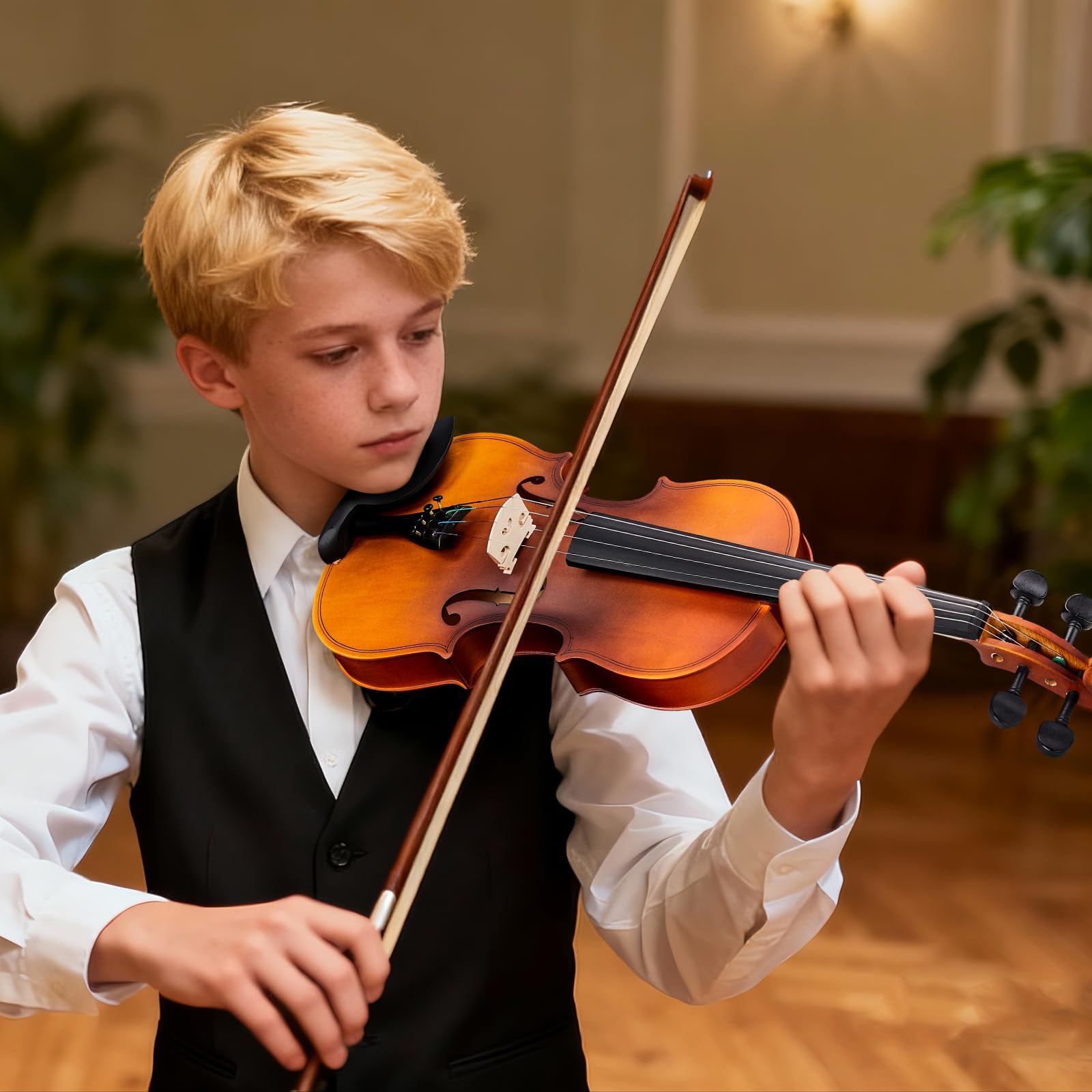 Beginner Violin 4/4, Full Size Violin for Adults, Teens, Student, Acoustic Fiddle Kit with Hard Case,Tuner,Mute,Shoulder Rest,Extra Strings,Cleaning Cloth,Learners Age 12+ (Reddish Brown)