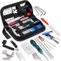 25Pcs Guitar Repairing Tools Kit Setup Kit Includes Carry Bag String Organizer Fingerboard Protector String Action Ruler Gauge for Guitar Ukulele Bass Mandolin Banjo