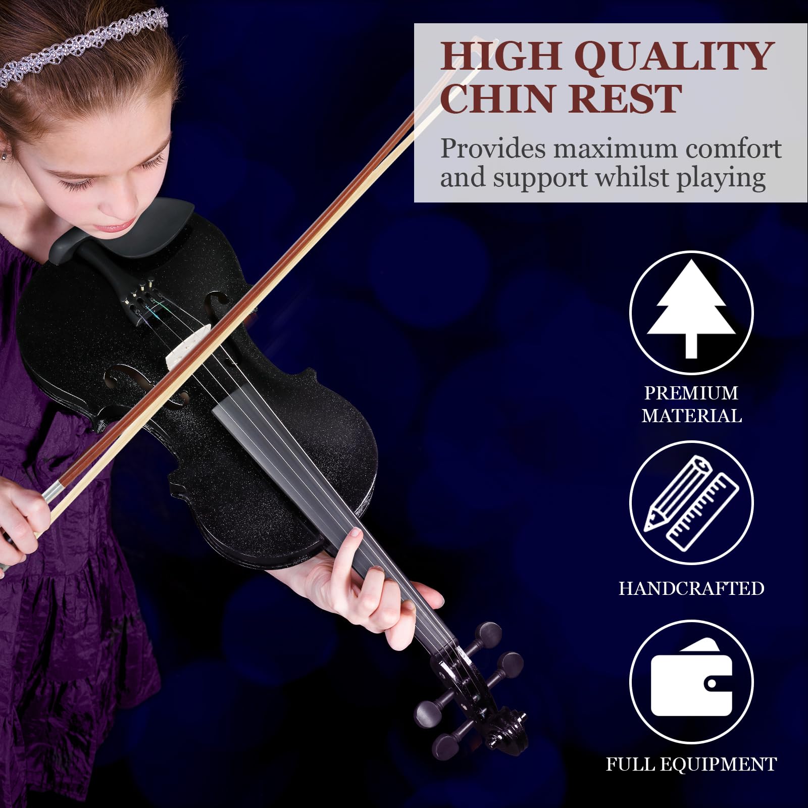 Ktaxon Violin for Beginners Students, Acoustic Violins 4/4, Full Size Fiddle Kit with Case, Bow, Rosin, Adult Teens Learners Age 11+ (Natural)
