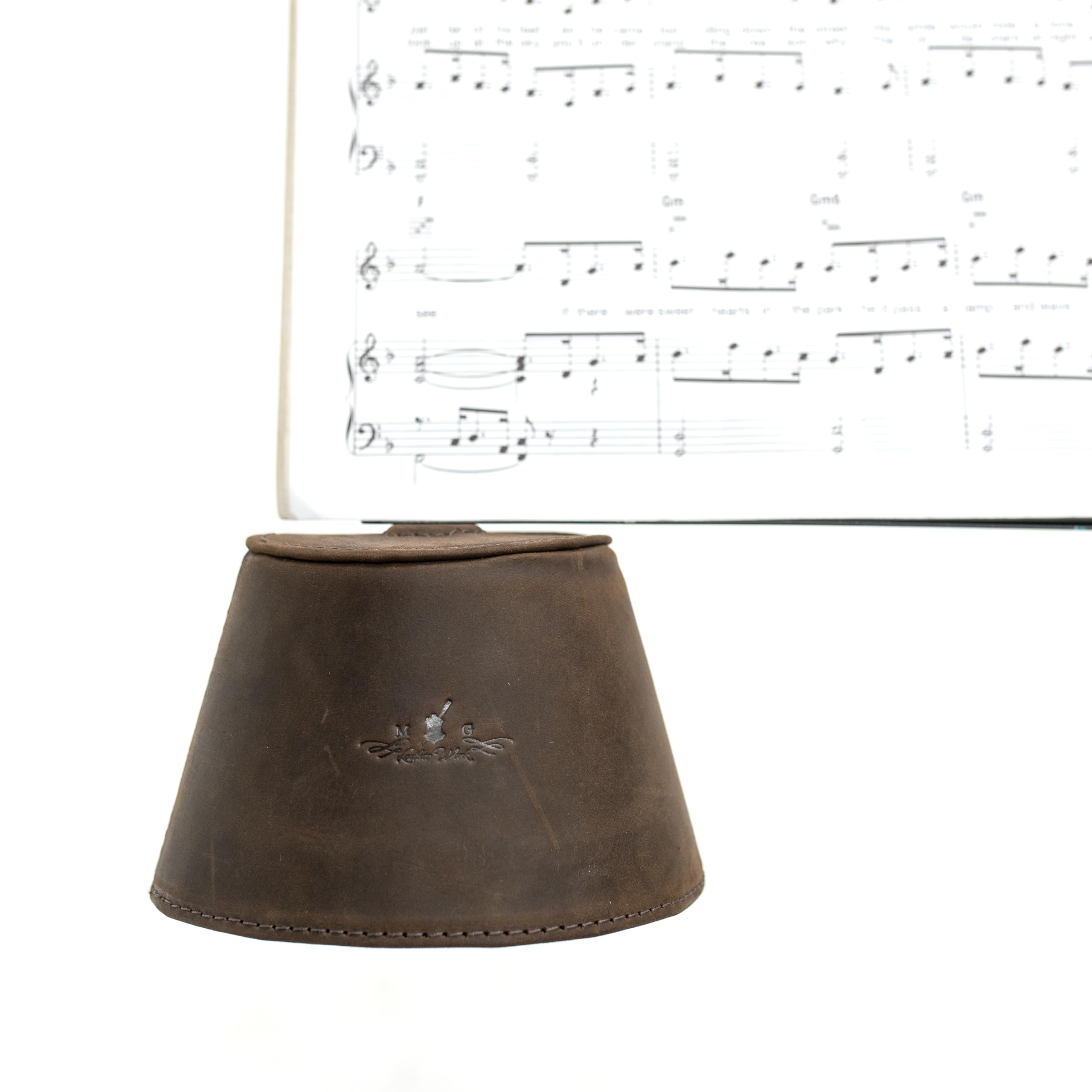 Trombone magnetic mute, lightweight leather mute for jazz and classical trombone players by MG Leather Work (Black)