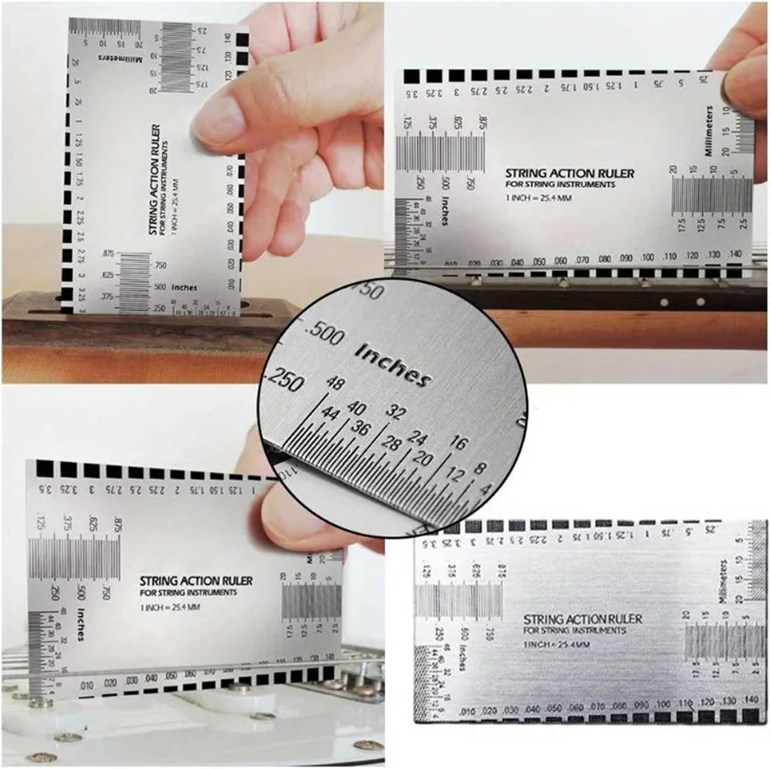14 Pcs Guitar Measuring Tool Kit, String Action Ruler Radius Gauge