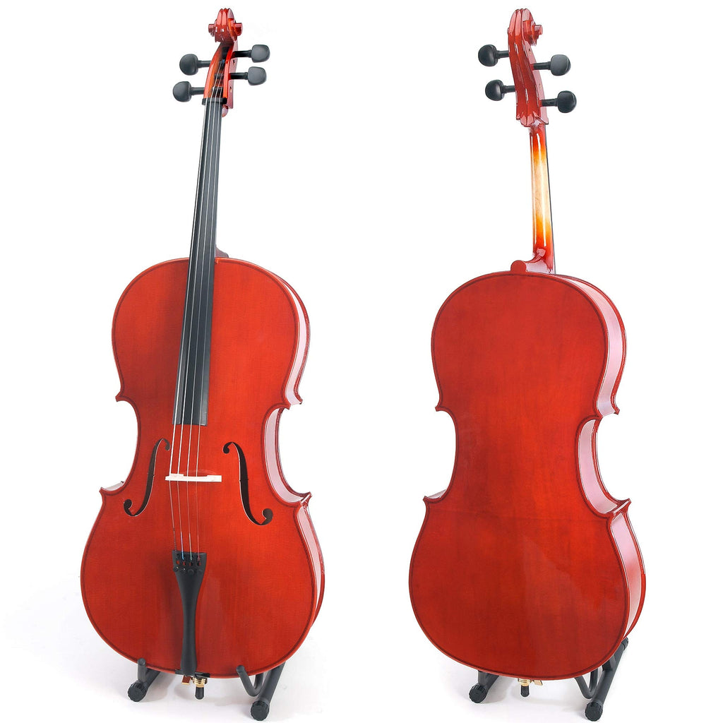 Cecilio 4/4 Full Size Cello with Hard & Soft Case, Stand, Bow, Rosin, Bridge and Extra Set of Strings, CCO-100