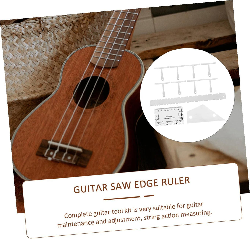 Kit completo de herramientas de luthier para guitarra, calibre de radio, regla de acción, bordes rectos para reparación de guitarra, 12 uds
