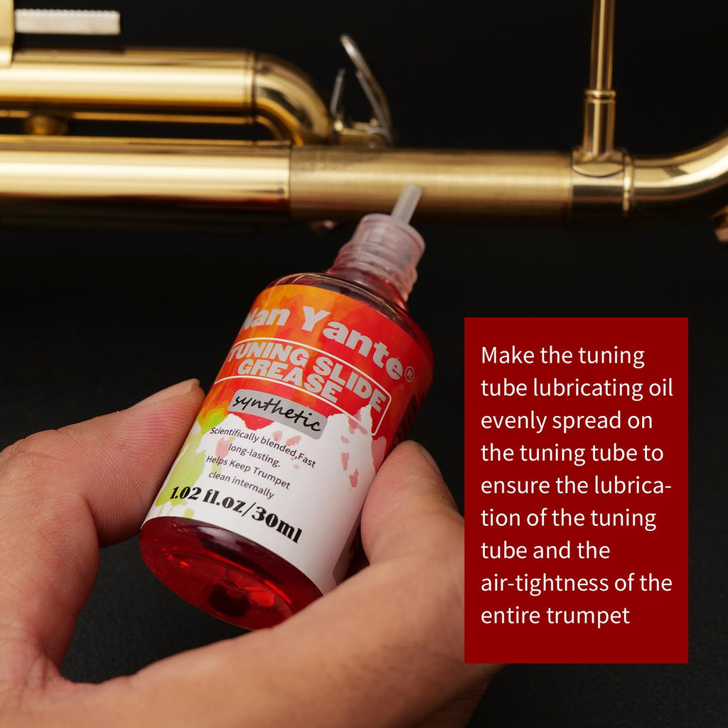 Premium Synthetic Tuning Slide Grease Oil + Valve Oil/Piston Oil for Trumpet, Trombone, French Horn, Tuba, Euphonium & Other Brass Instruments, 30ml (1.02 fl. Oz) Each Bottle