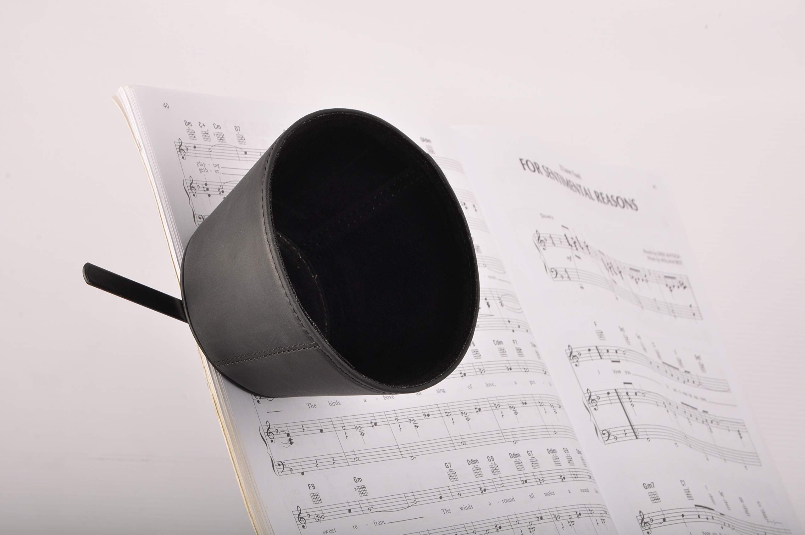 Trombone magnetic mute, lightweight leather mute for jazz and classical trombone players by MG Leather Work (Black)