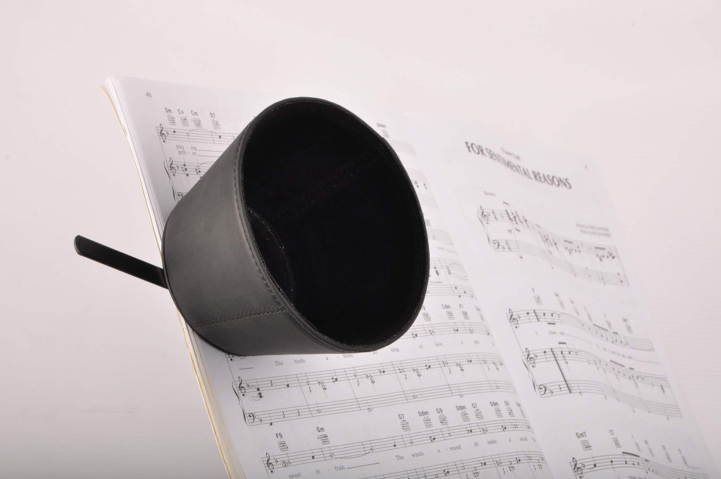 Trombone magnetic mute, lightweight leather mute for jazz and classical trombone players by MG Leather Work (Black)