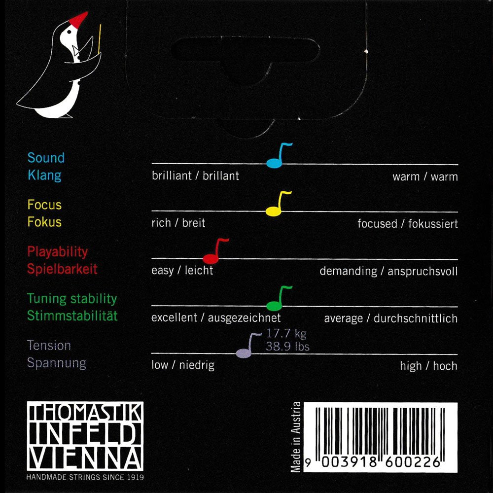 Thomastik-Infeld Dominant Violin String Set, 4/4 Size, Medium Tension - 135B - Synthetic Core A, D, G with Stainless Steel E, Removable Ball - Clear & Balanced Tone, The Reference Standard for Violin