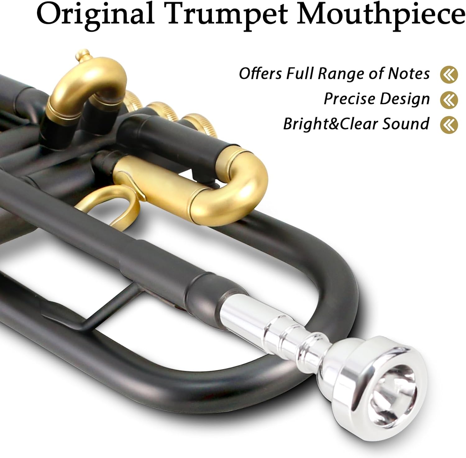 ROWELL Bb Trumpet Professional Trumpets for Adult Standard Trumpet Set for Beginner Student Brass Trunpet with Deluxe Hand Case,7C Mouthpiece,Cloth,Gloves,Trumpet Stand (Nickel Black)