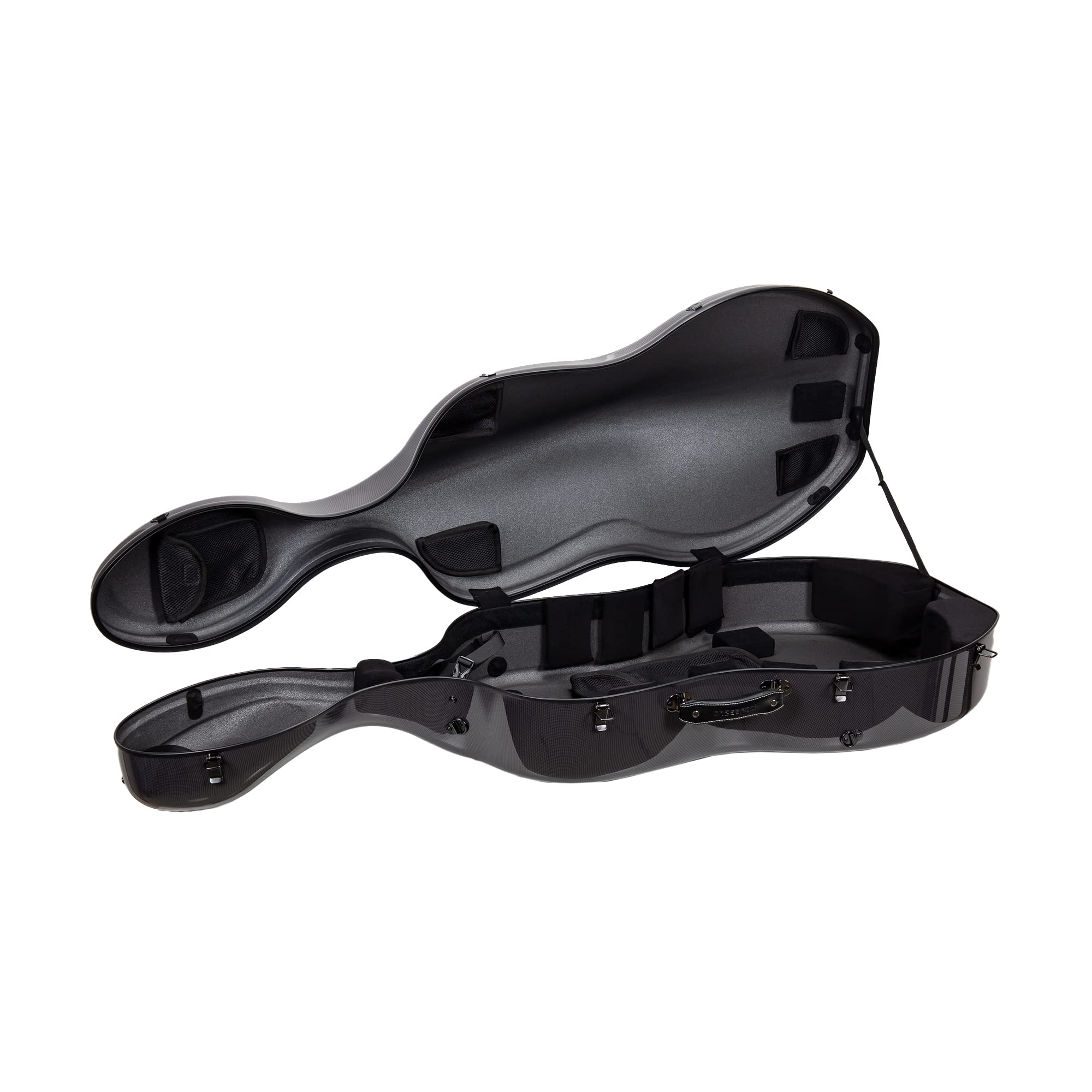 Crossrock Carbon Fiber Case fits for 4/4 Full Size Cello with Removable Shoulder Straps-Black(CRF3020CEFBK)