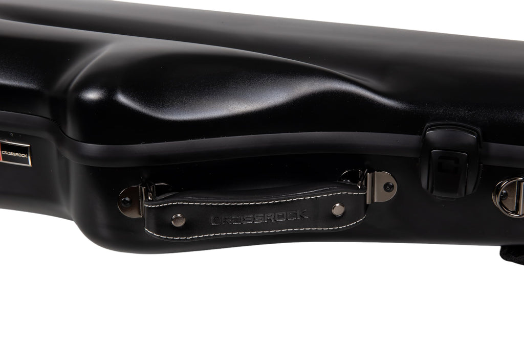 Crossrock Low A Baritone Saxophone Case with Wheels | Polycarbonate Hard Shell, TSA Lock, Anti-Scratch Finish, Neck & Mouthpiece Storage–Black (CRF4050BSBK)