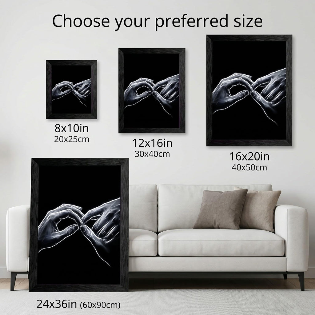 Framed Canvas Wall Art Minimalist Abstract Cello Musical Instrument Electric White Glowing Lines on Black Canvas Print Poster Black Frame Wall Decor for Music Room Studio Modern Art, Inch 24x36