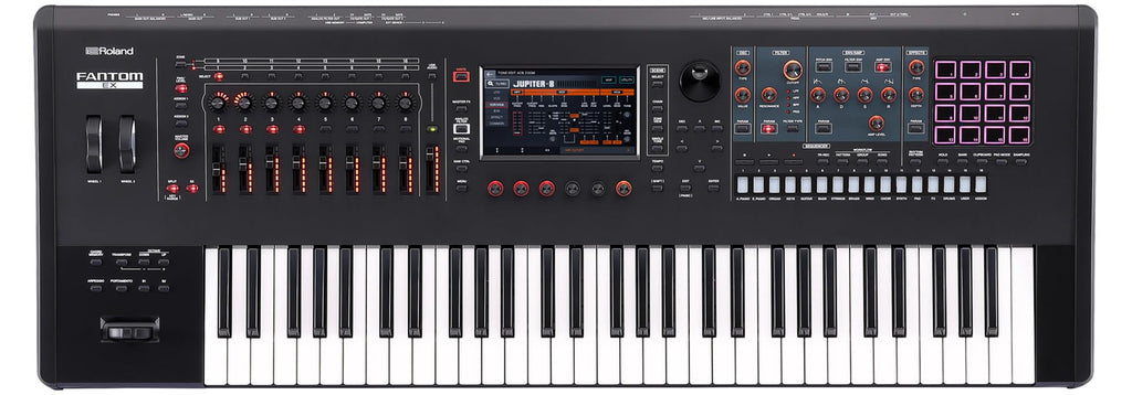Roland Fantom 8 EX 88-Key Workstation Keyboard Synthesizer Bundle with Adjustable Stand, Sustain Pedal, Online Piano Lessons, Instructional DVD, and Austin Bazaar Polishing Cloth