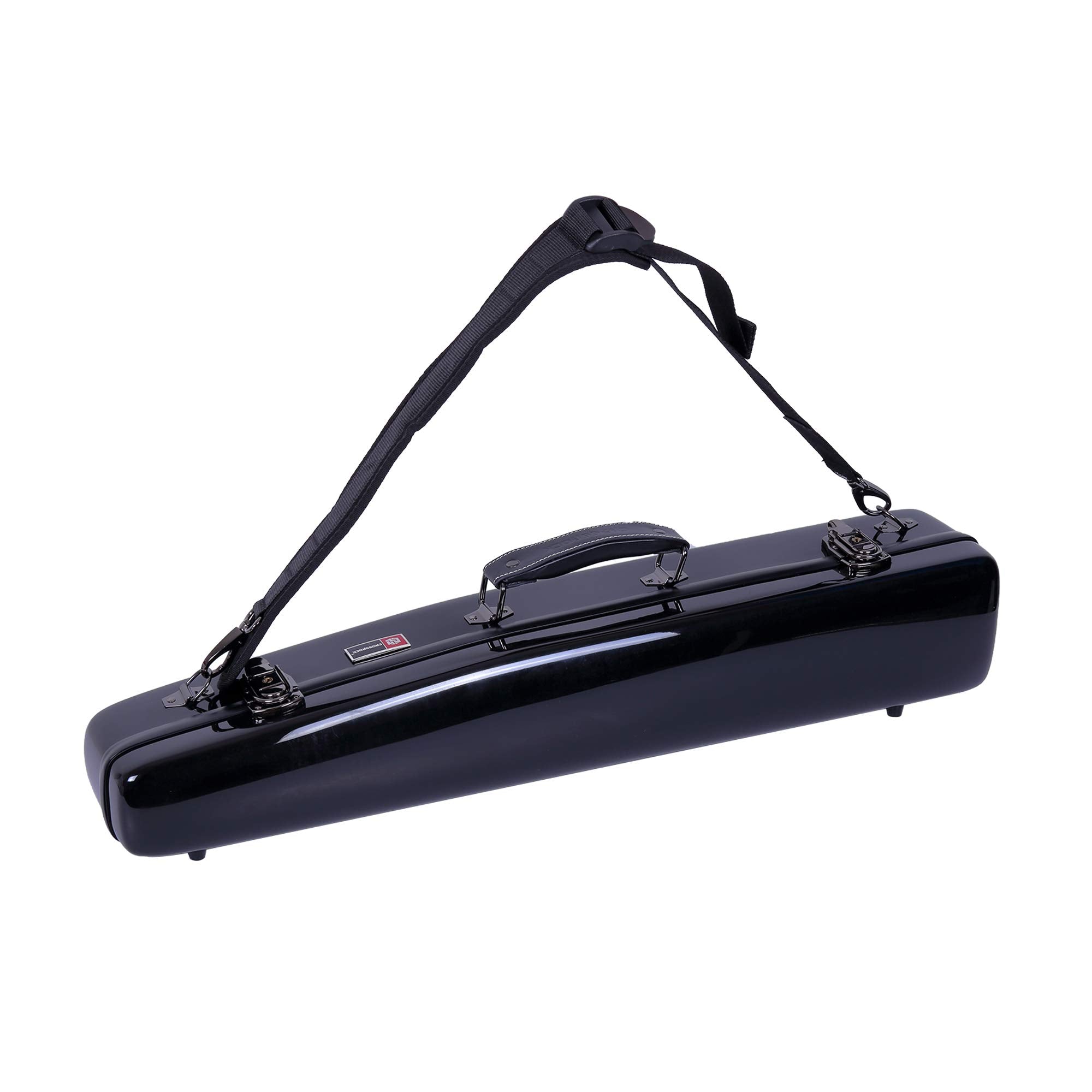Crossrock Fiberglass Straight Soprano Saxophone Case | Wine Red Gloss Finish, Padded Interior, Backpack Straps – Lightweight Hardshell for Travel & Protection (CRF1000SSRD)