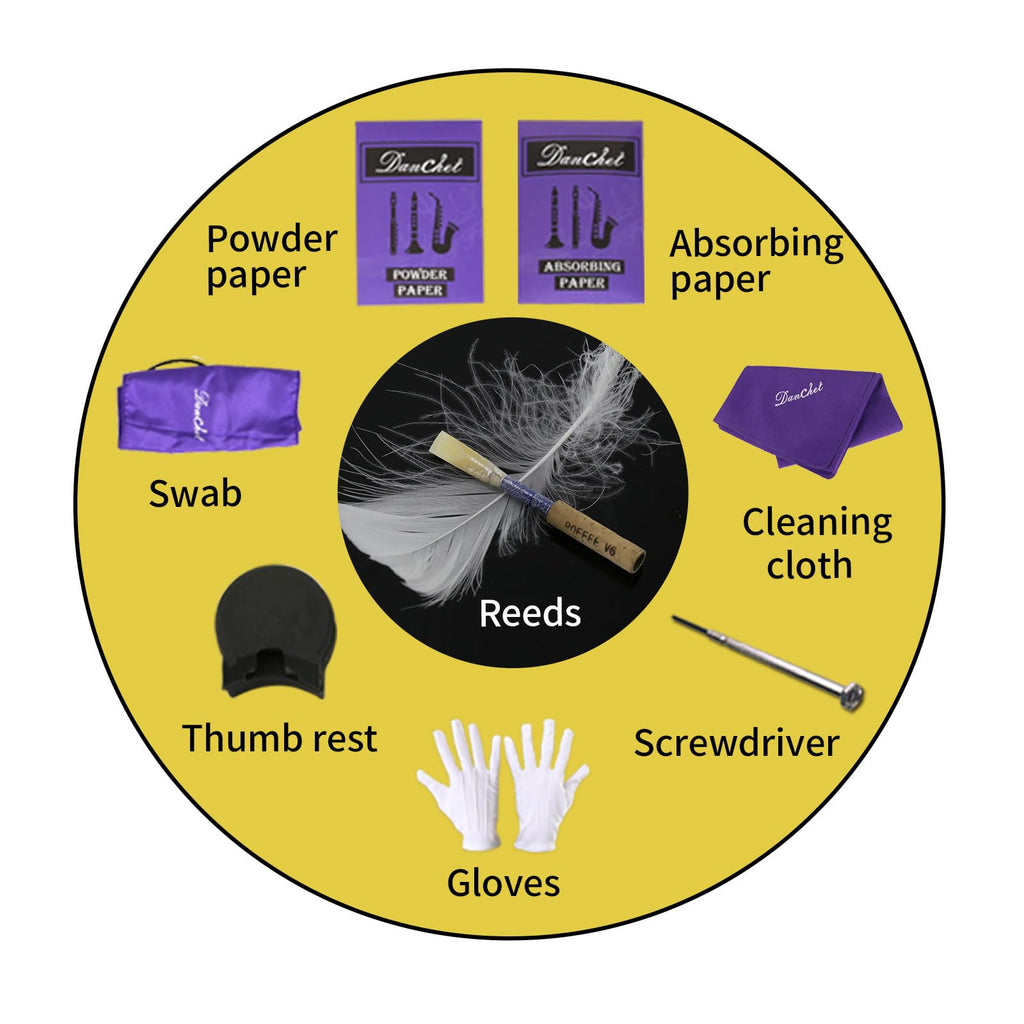 Oboe Professional Performance Level Redwood Body Silver Plated Semi Automatic C Tone with Reeds, Cleaning Cloth, Oboe Swab, Powder Paper, Absorbing Paper, Thumb Rest, Screwdriver, Gloves, Case